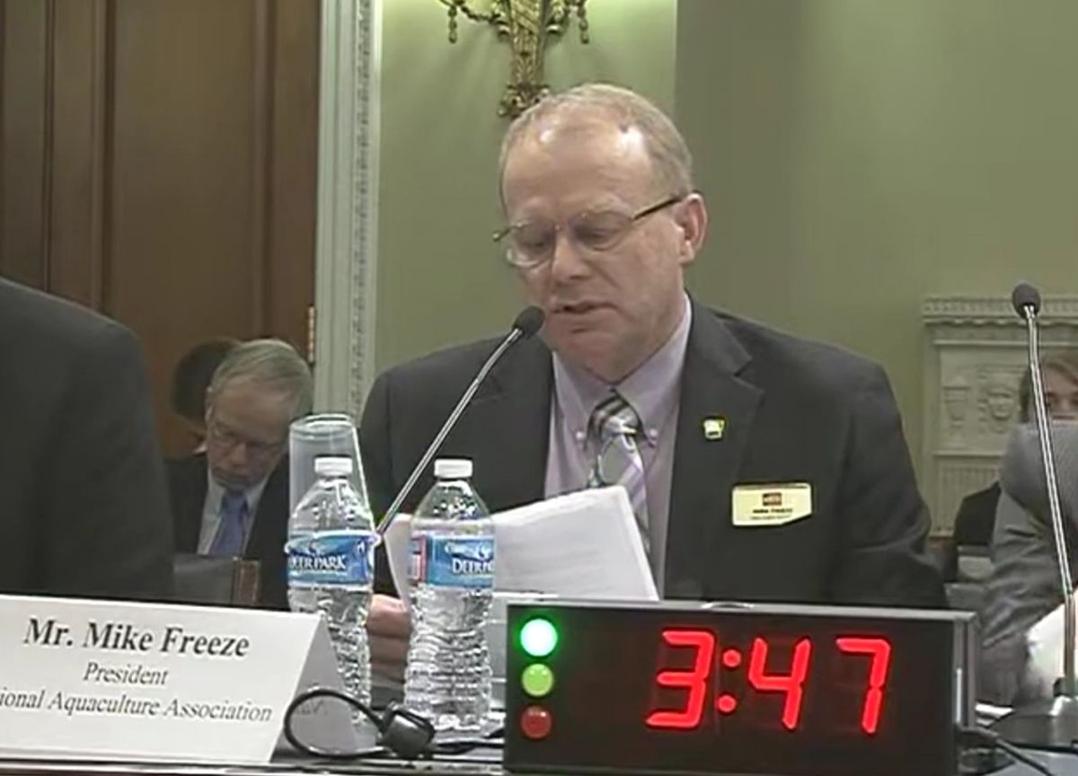 Mike Freeze testifying before Natural Resources Committee